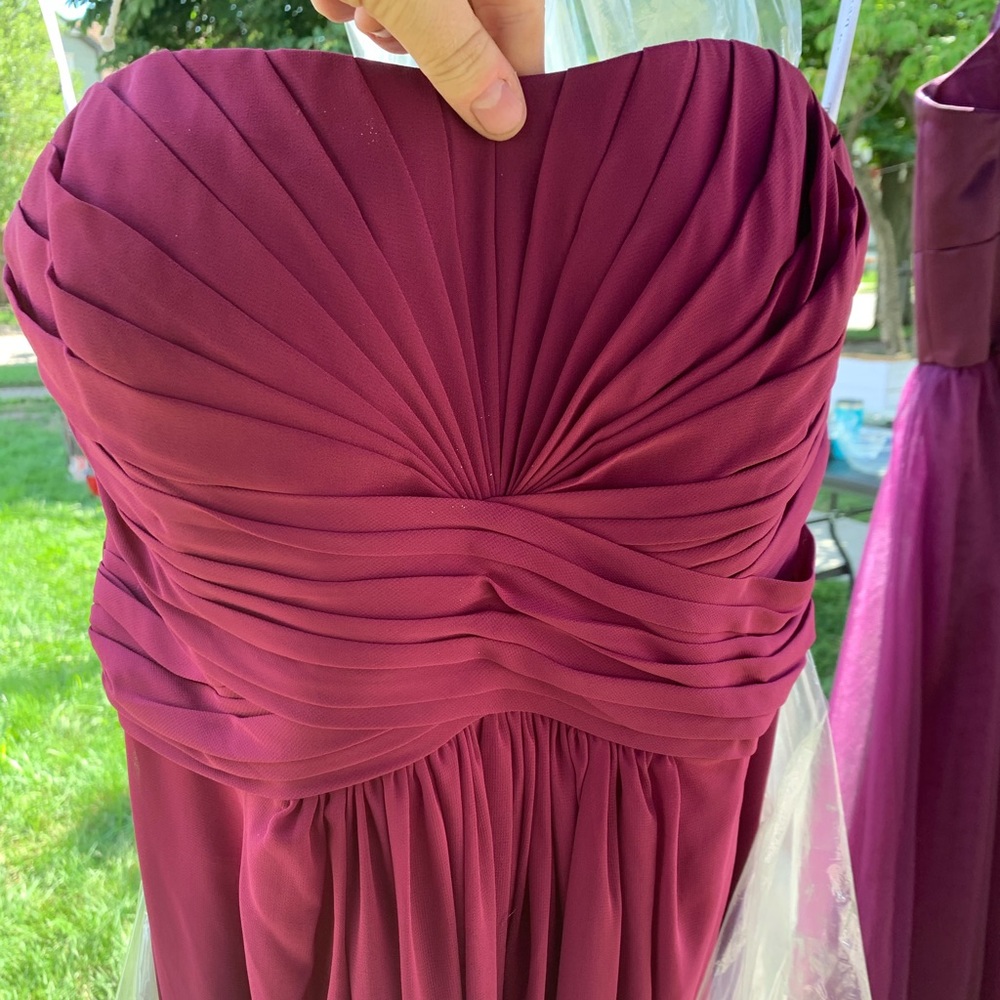 Long bridal party dress plum